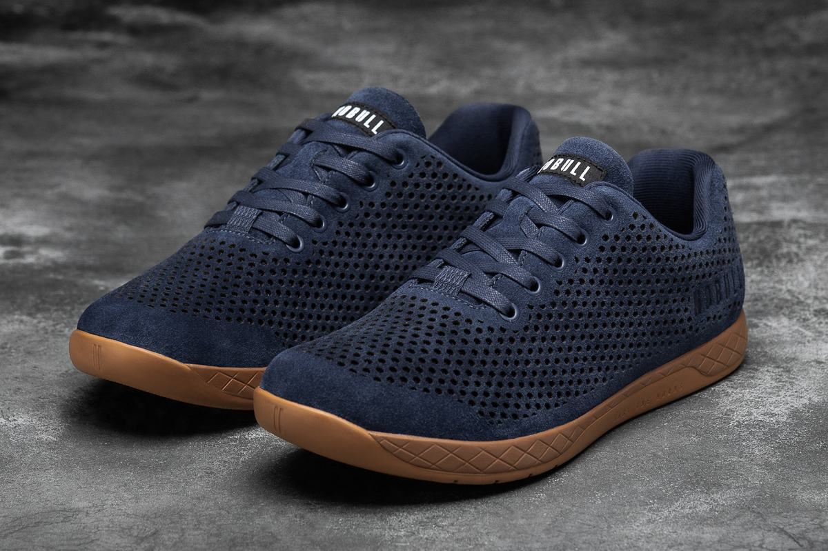 Nobull Suede Men's Trainers Navy | Australia (MQ7839)